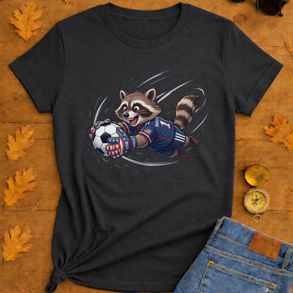Raccoon Goalie Soccer T-Shirt