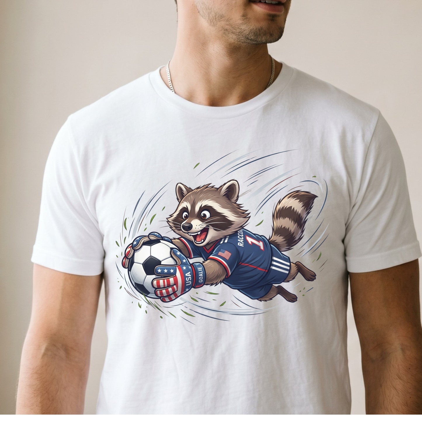 Raccoon Goalie Soccer T-Shirt