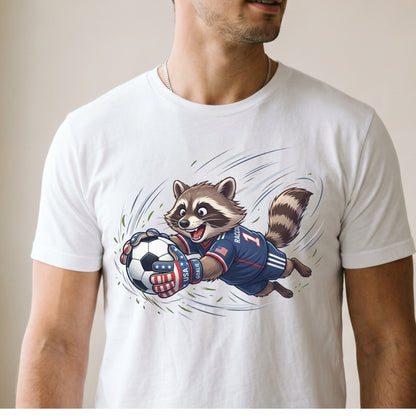 Raccoon Goalie Soccer T-Shirt