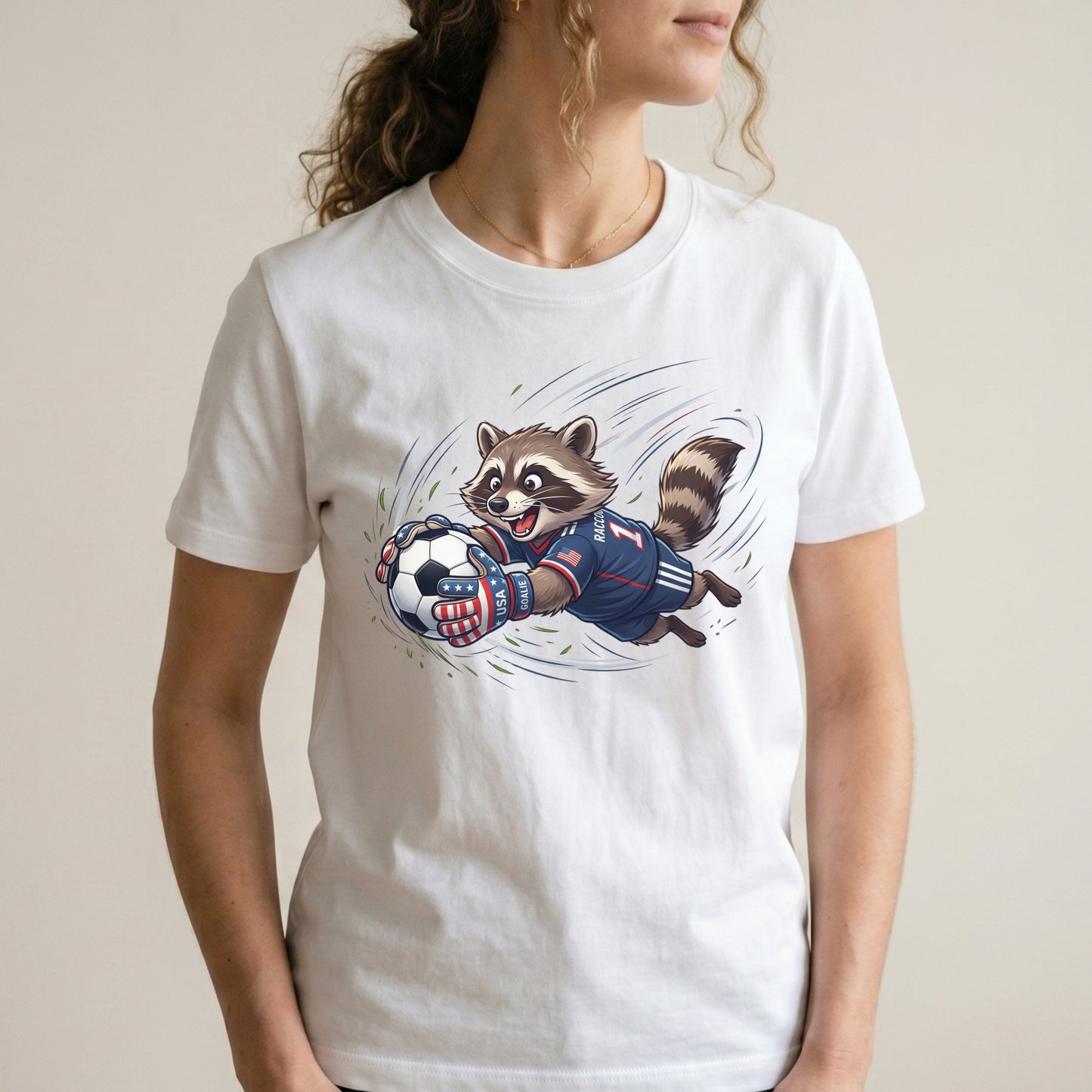 Raccoon Goalie Soccer T-Shirt
