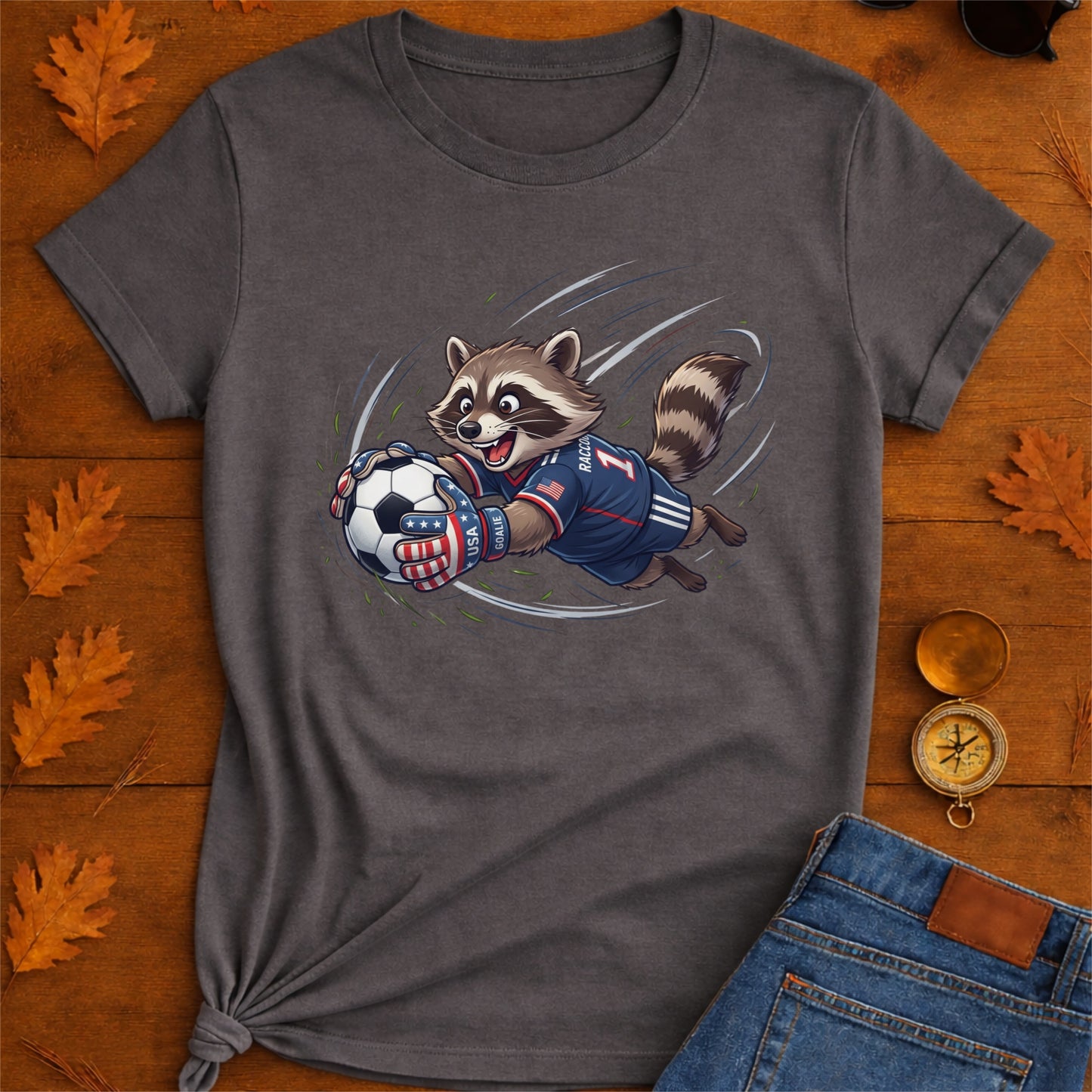 Raccoon Goalie Soccer T-Shirt
