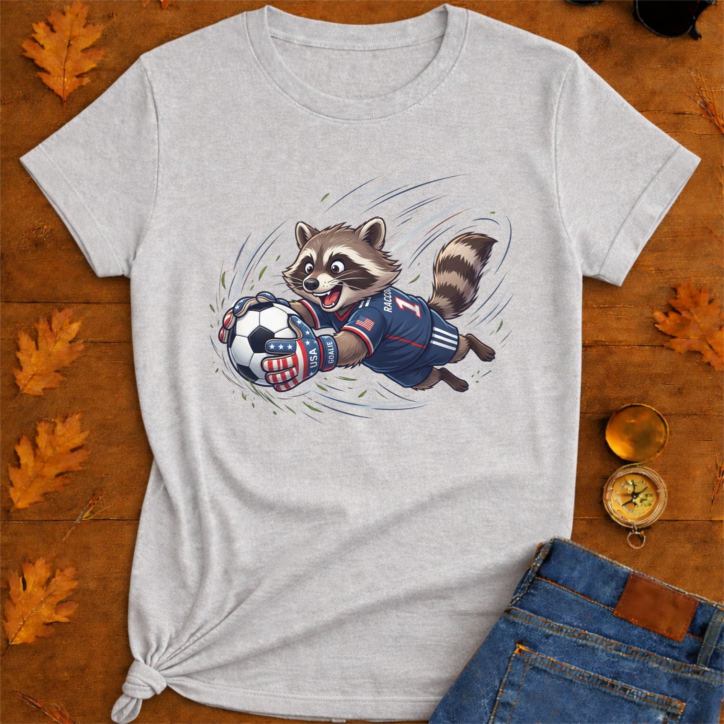Raccoon Goalie Soccer T-Shirt
