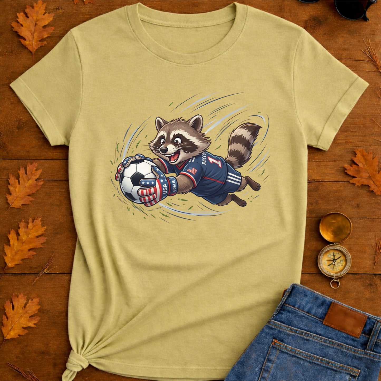 Raccoon Goalie Soccer T-Shirt