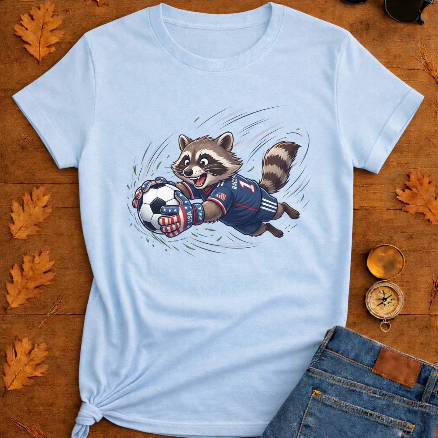 Raccoon Goalie Soccer T-Shirt
