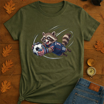 Raccoon Goalie Soccer T-Shirt