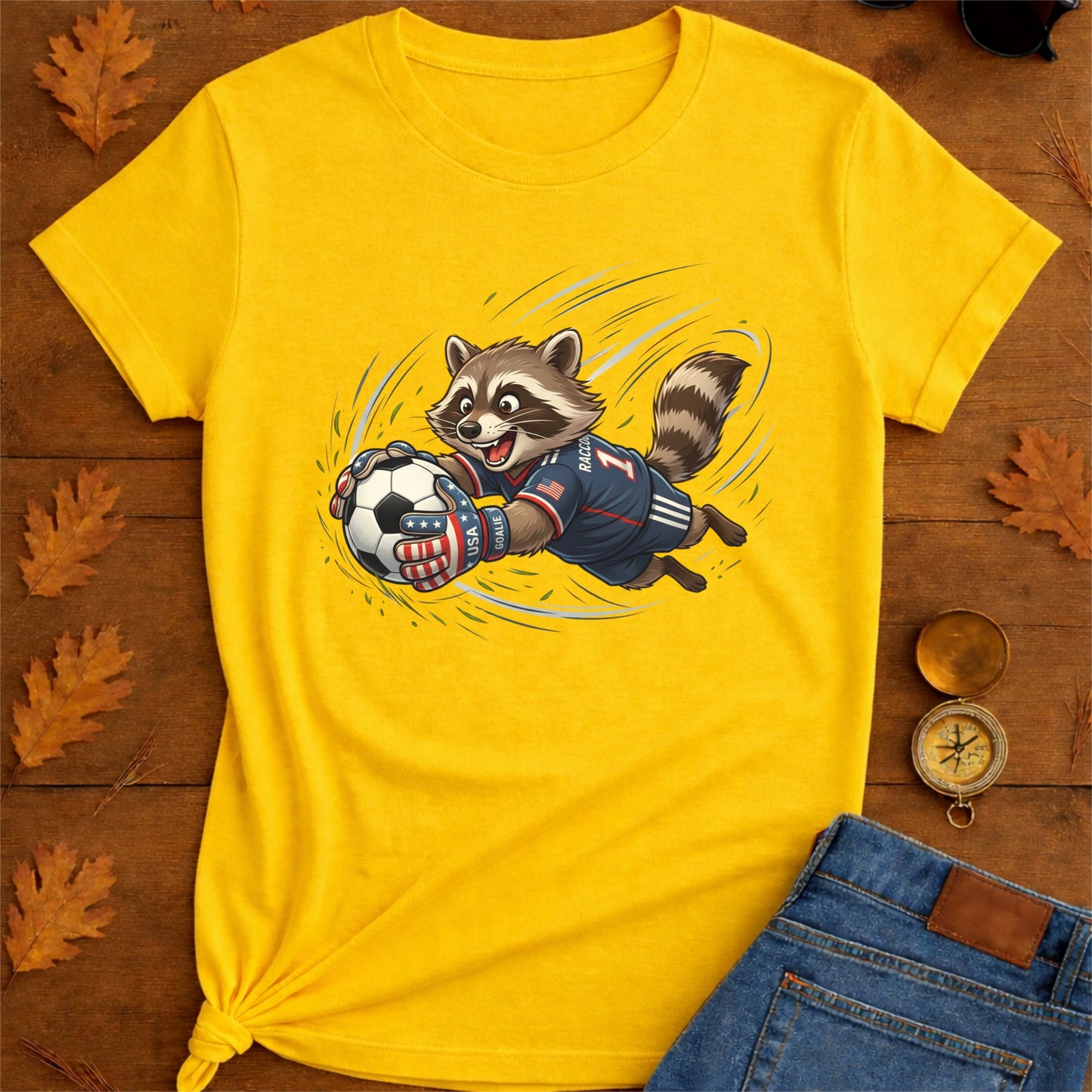 Raccoon Goalie Soccer T-Shirt