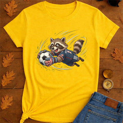Raccoon Goalie Soccer T-Shirt
