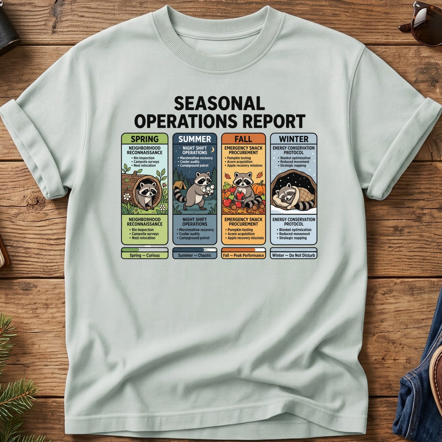 Raccoon Seasonal Report Tee