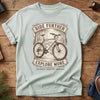 Ride Further, Explore More Tee in Bay — vintage mountain bike badge graphic