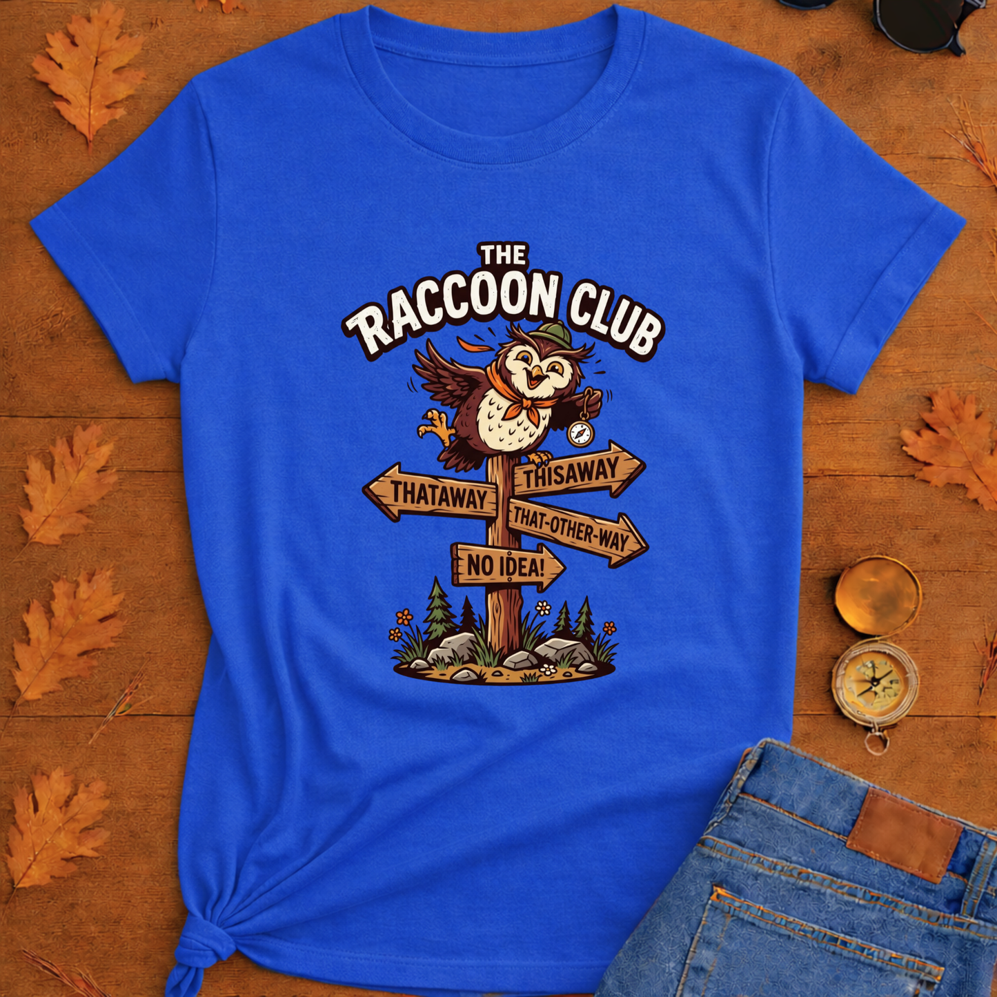 Silly Owl Wrong Direction Sign T-Shirt
