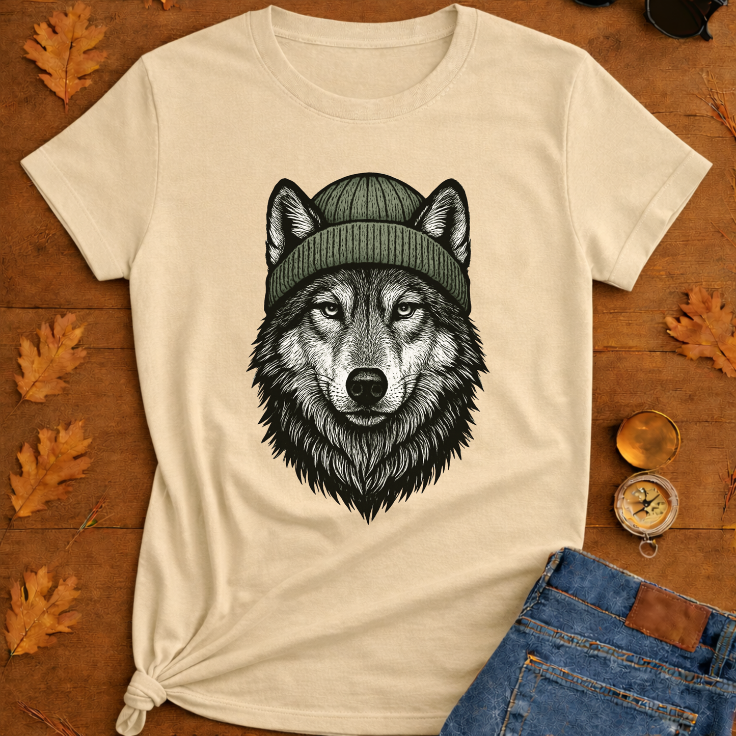 Wolf Wearing a Benny T-Shirt