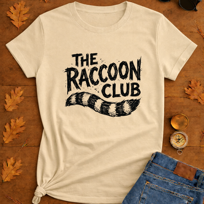 Raccoon Club T-Shirt — Cute Retro Wildlife Tee