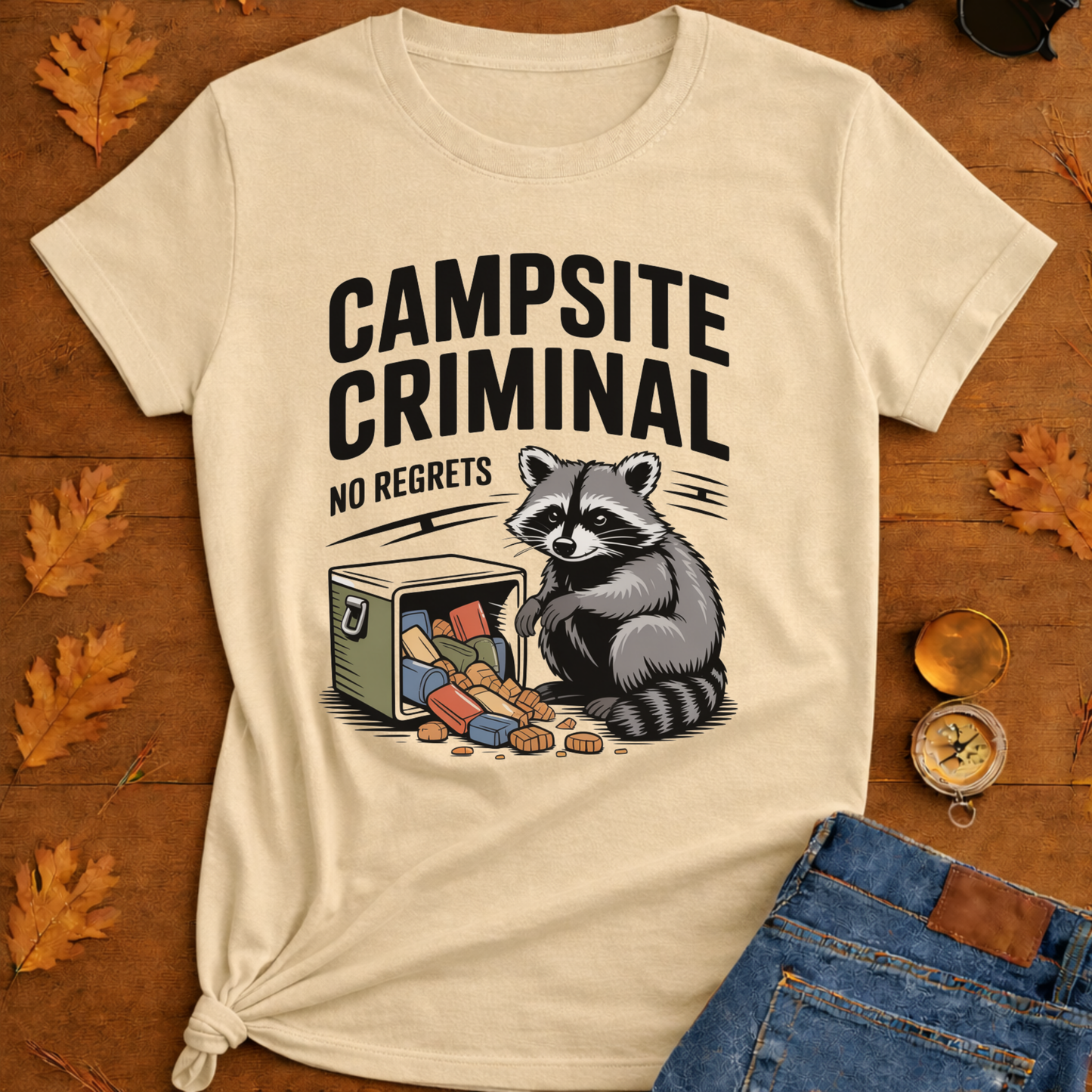 Campsite Criminal Raccoon T-Shirt