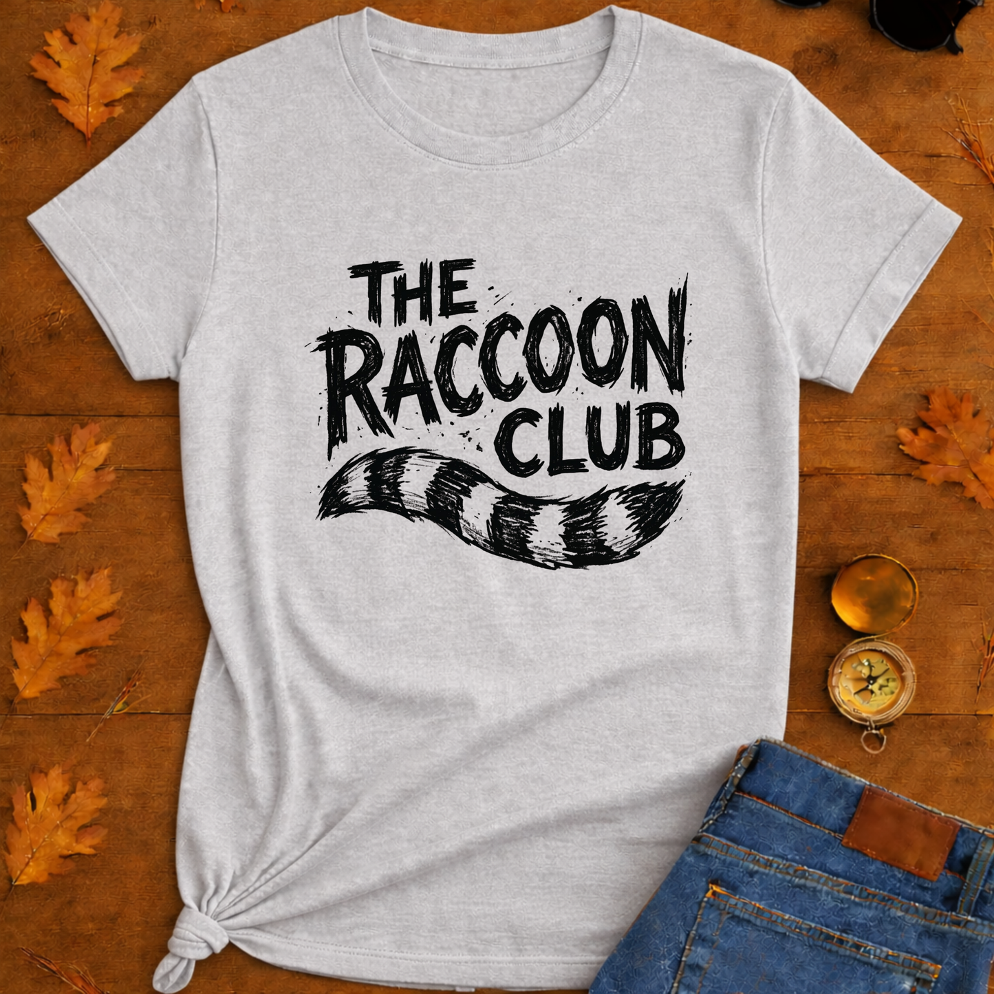 Raccoon Club T-Shirt — Cute Retro Wildlife Tee