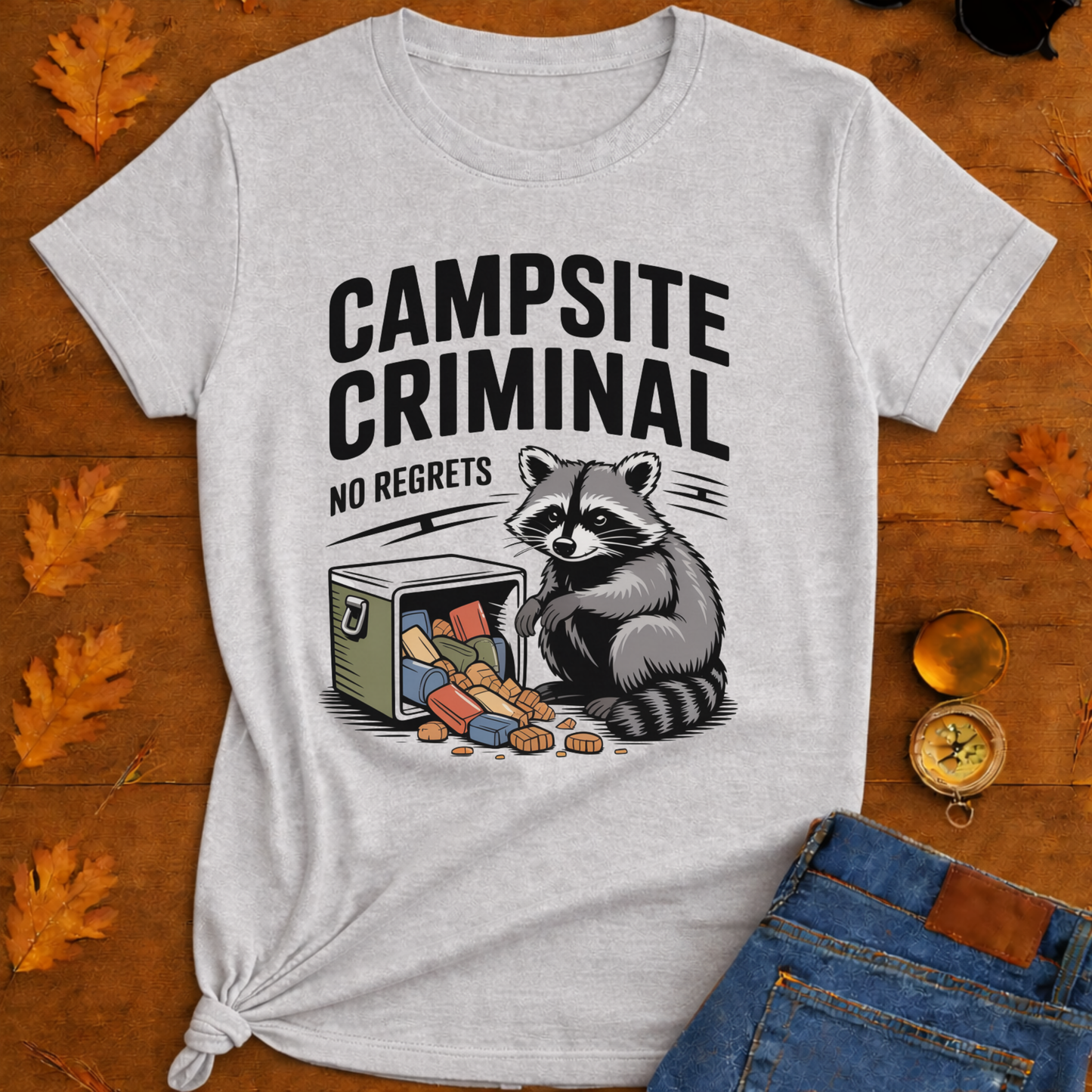 Campsite Criminal Raccoon T-Shirt