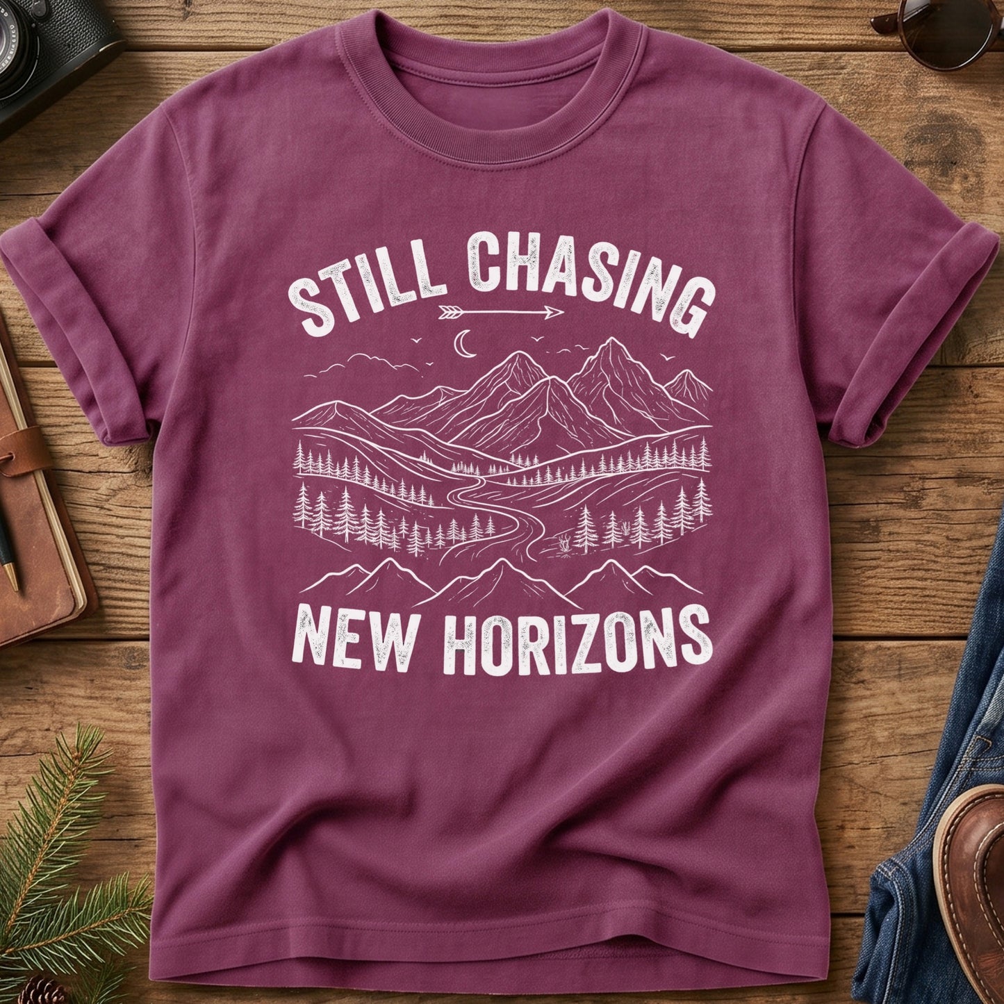 Still Checking Peaks Off Tee — Wilderness Apparel garment-dyed Comfort Colors tee, photo 2 of 8