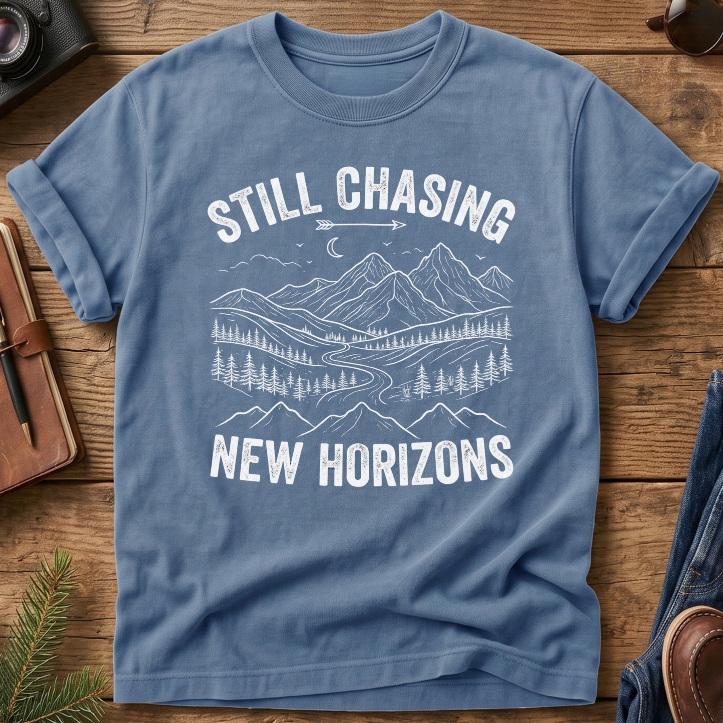 Still Checking Peaks Off Tee — Wilderness Apparel garment-dyed Comfort Colors tee, photo 3 of 8