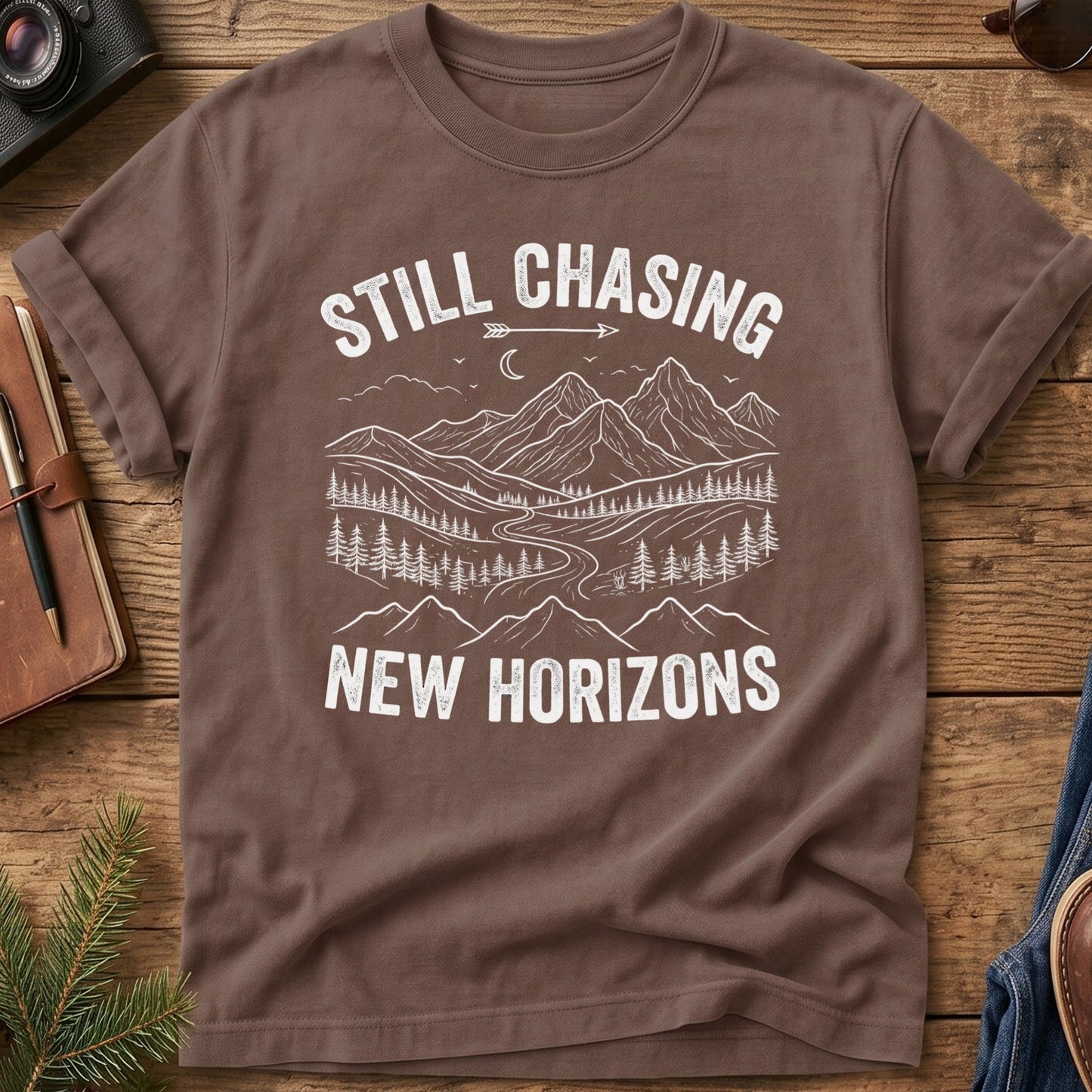 Still Checking Peaks Off Tee — Wilderness Apparel garment-dyed Comfort Colors tee, photo 8 of 8