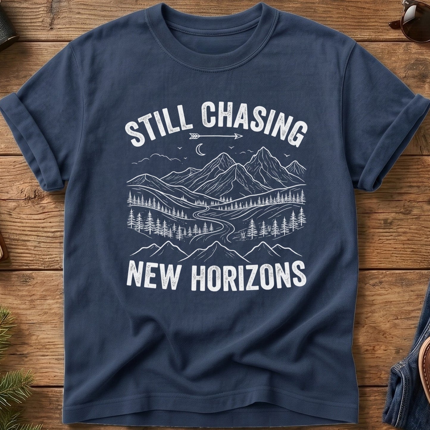 Still Checking Peaks Off Tee — Wilderness Apparel garment-dyed Comfort Colors tee, photo 1 of 8