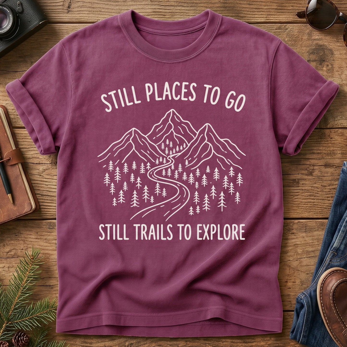 Still Places to Go Tee — Wilderness Apparel garment-dyed Comfort Colors tee, photo 2 of 7