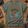 Stream King Fishing Tee – additional angle showing fishing print