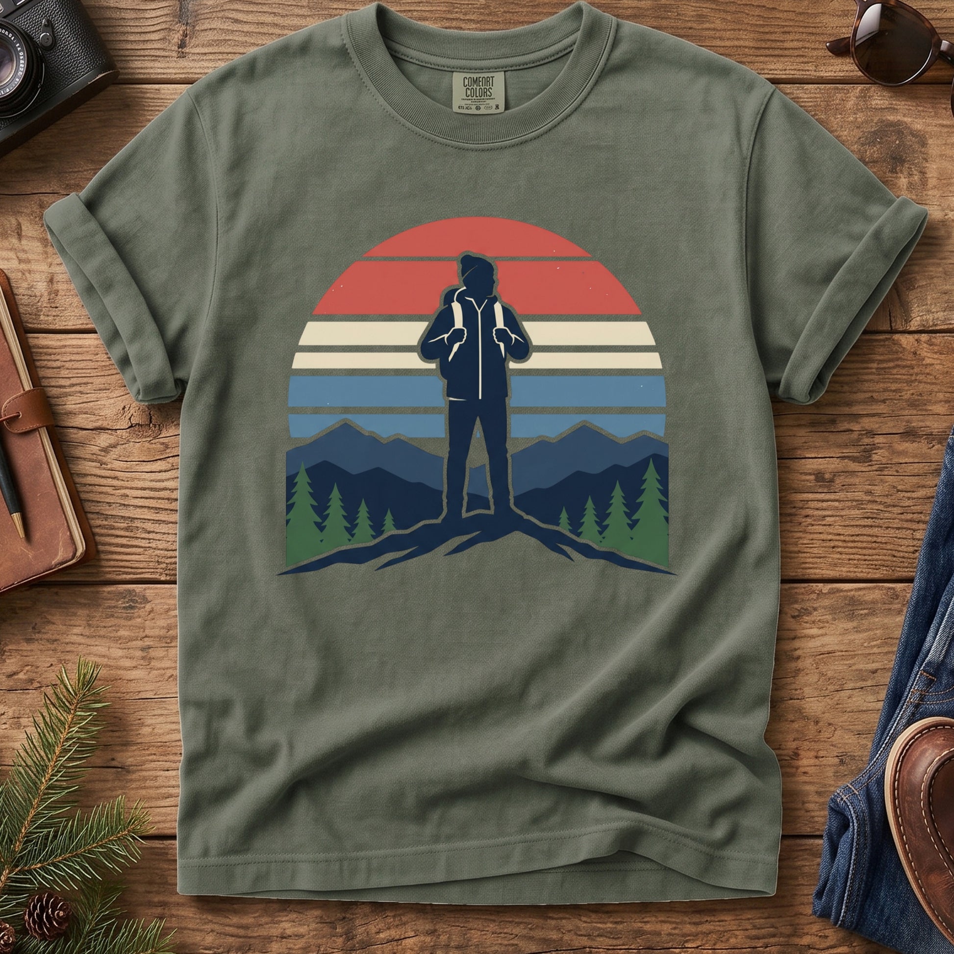 Summit View Tee – close-up of summit view artwork