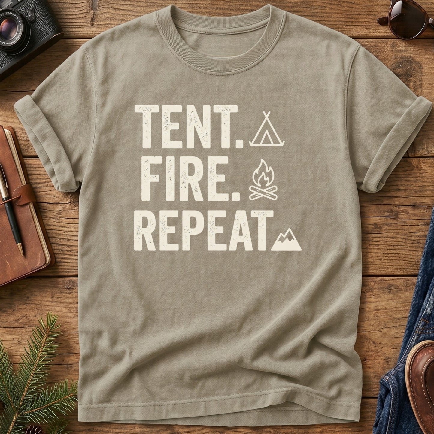 Tent. Fire. Repeat Tee