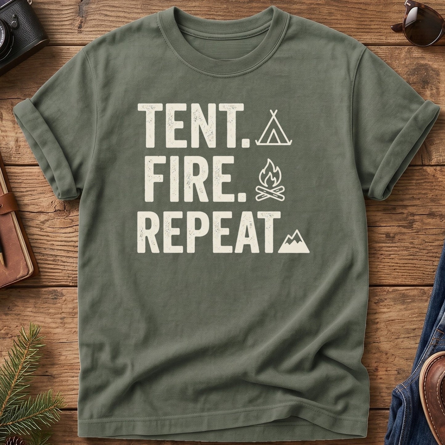 Tent. Fire. Repeat Tee