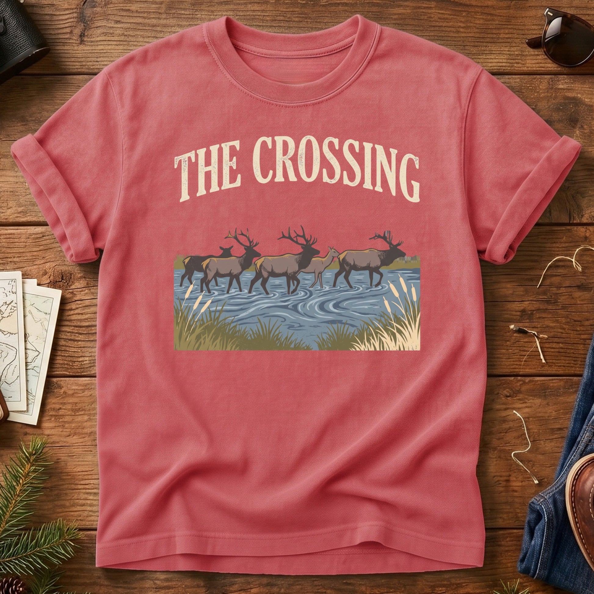 The Crossing Tee – elk river crossing graphic tee, product photo 4
