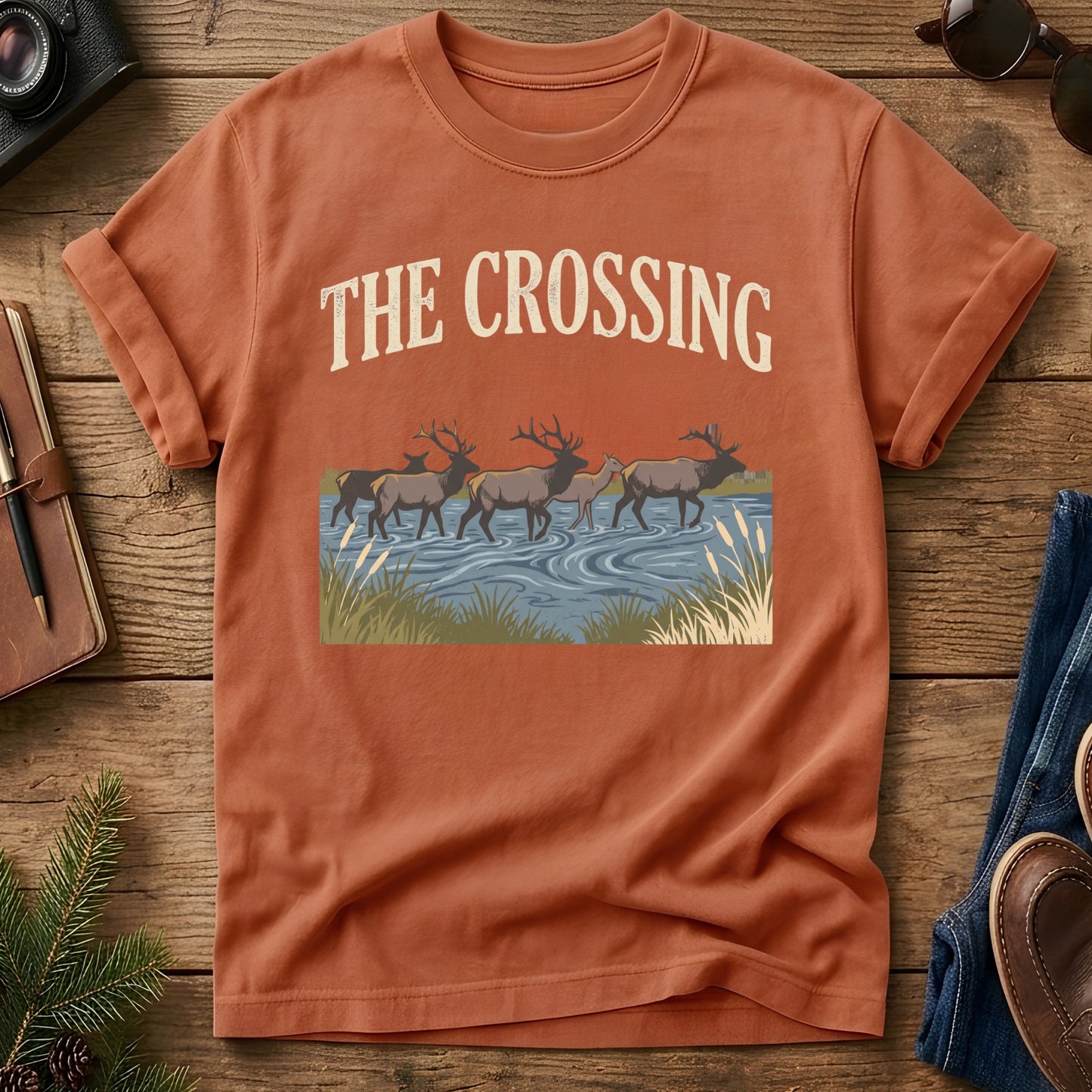 The Crossing Tee – elk river crossing graphic tee, product photo 5