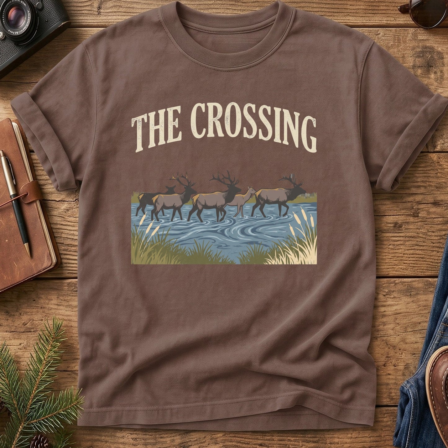 The Crossing Tee – elk river crossing graphic tee, product photo 6