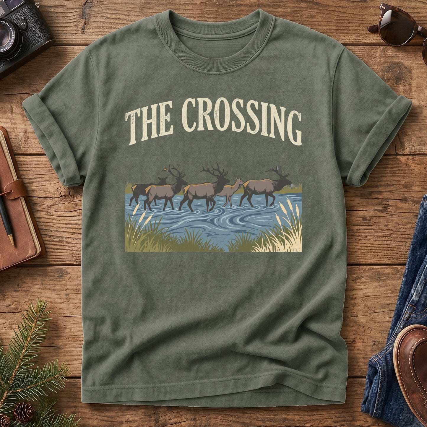 The Crossing Tee – elk river crossing graphic tee, product photo 3