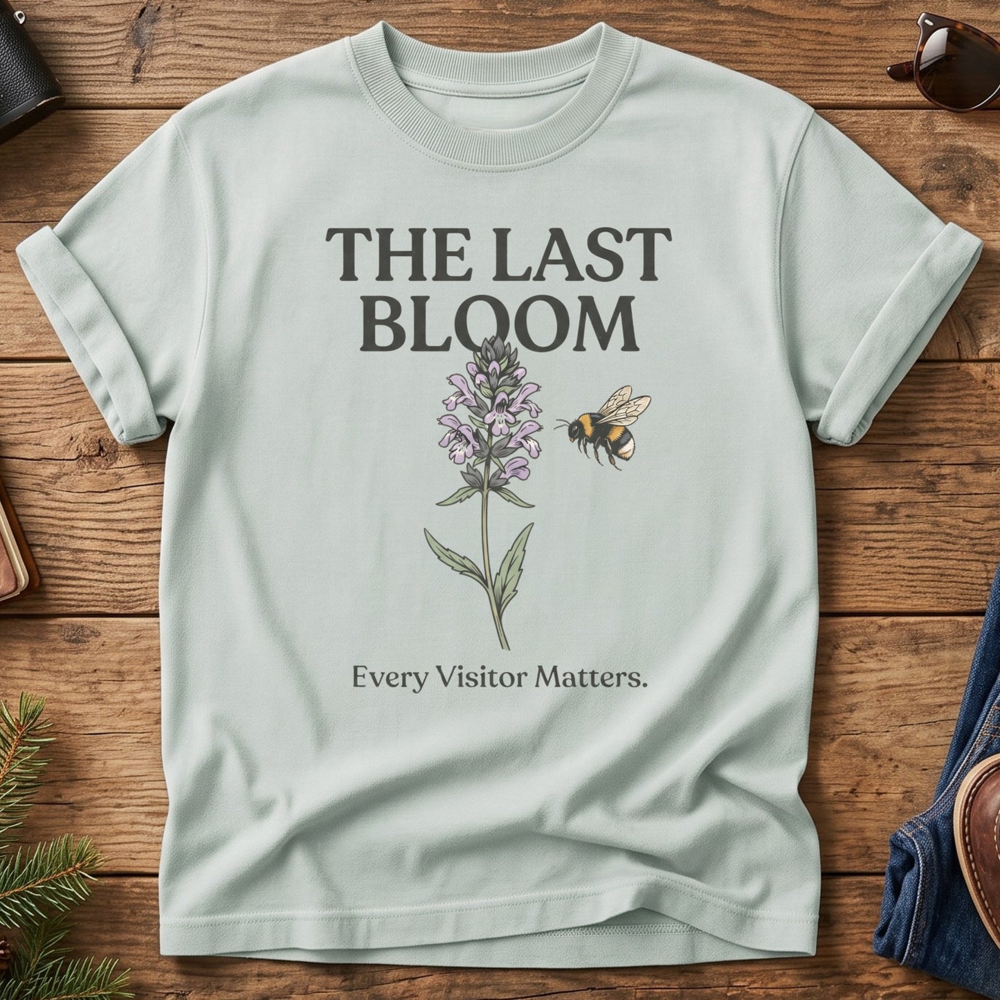 The Last Bloom Tee – wilted wildflower graphic tee, product photo 1