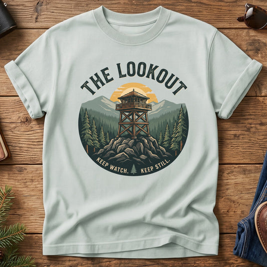 The Lookout Tee – fire lookout tower graphic tee in Bay, product photo 1
