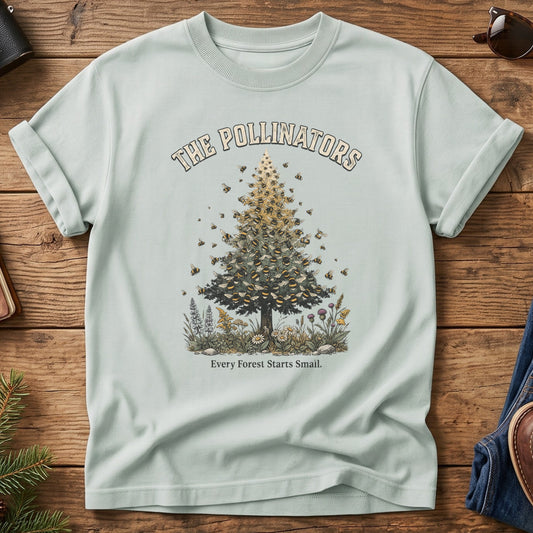 The Pollinators Tee – bee, butterfly, and hummingbird garden graphic tee, product photo 1
