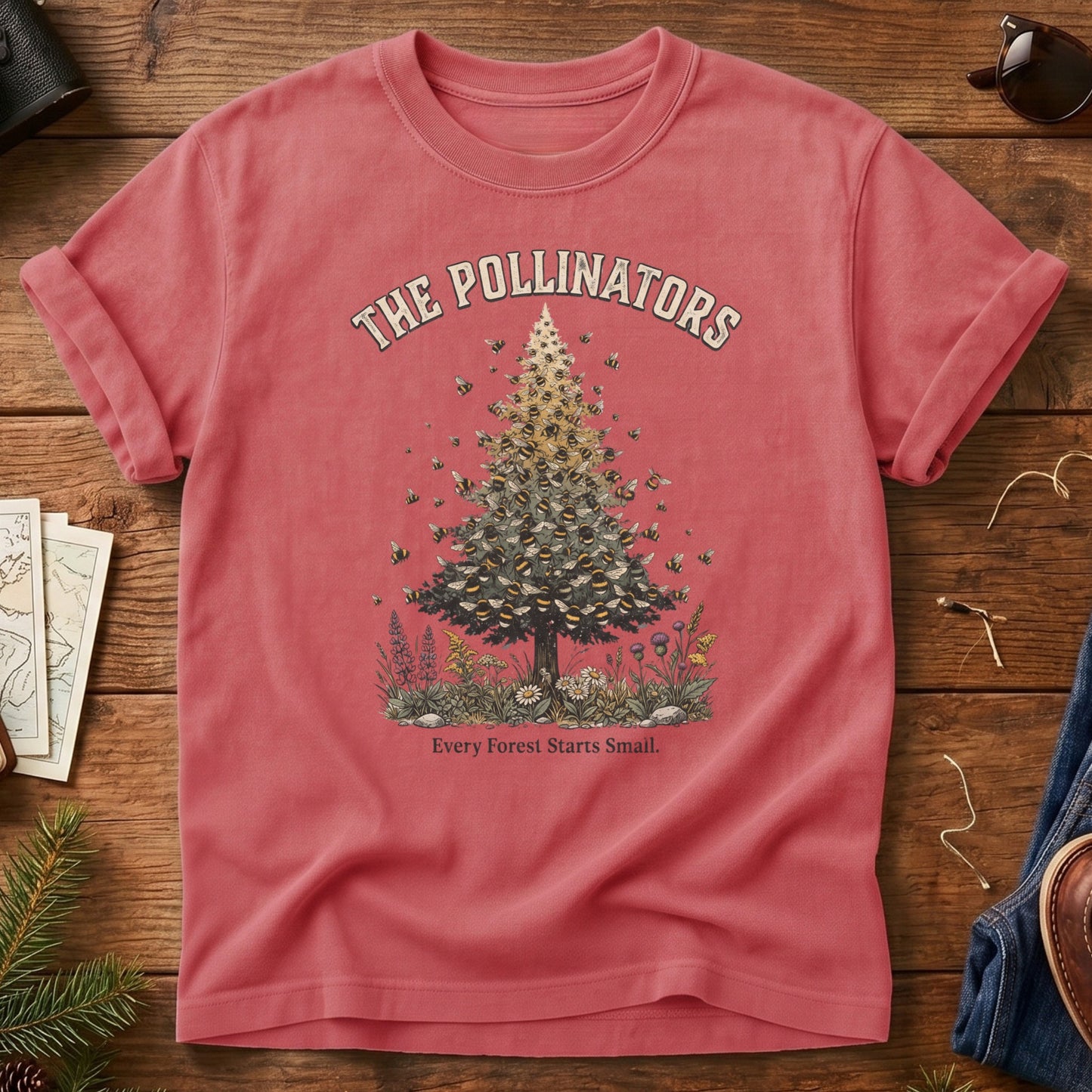 The Pollinators Tee – bee, butterfly, and hummingbird garden graphic tee, product photo 8