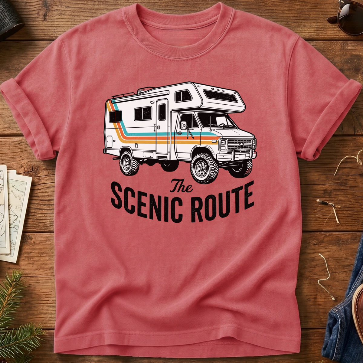 The Scenic Route Retro Camper Tee