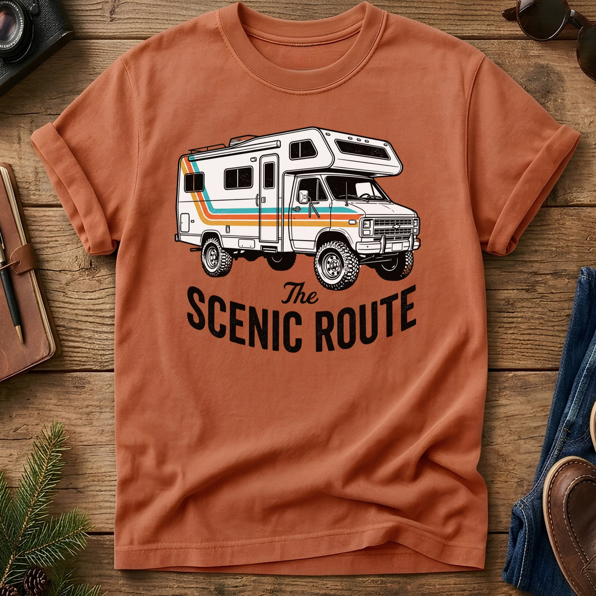 The Scenic Route Retro Camper Tee