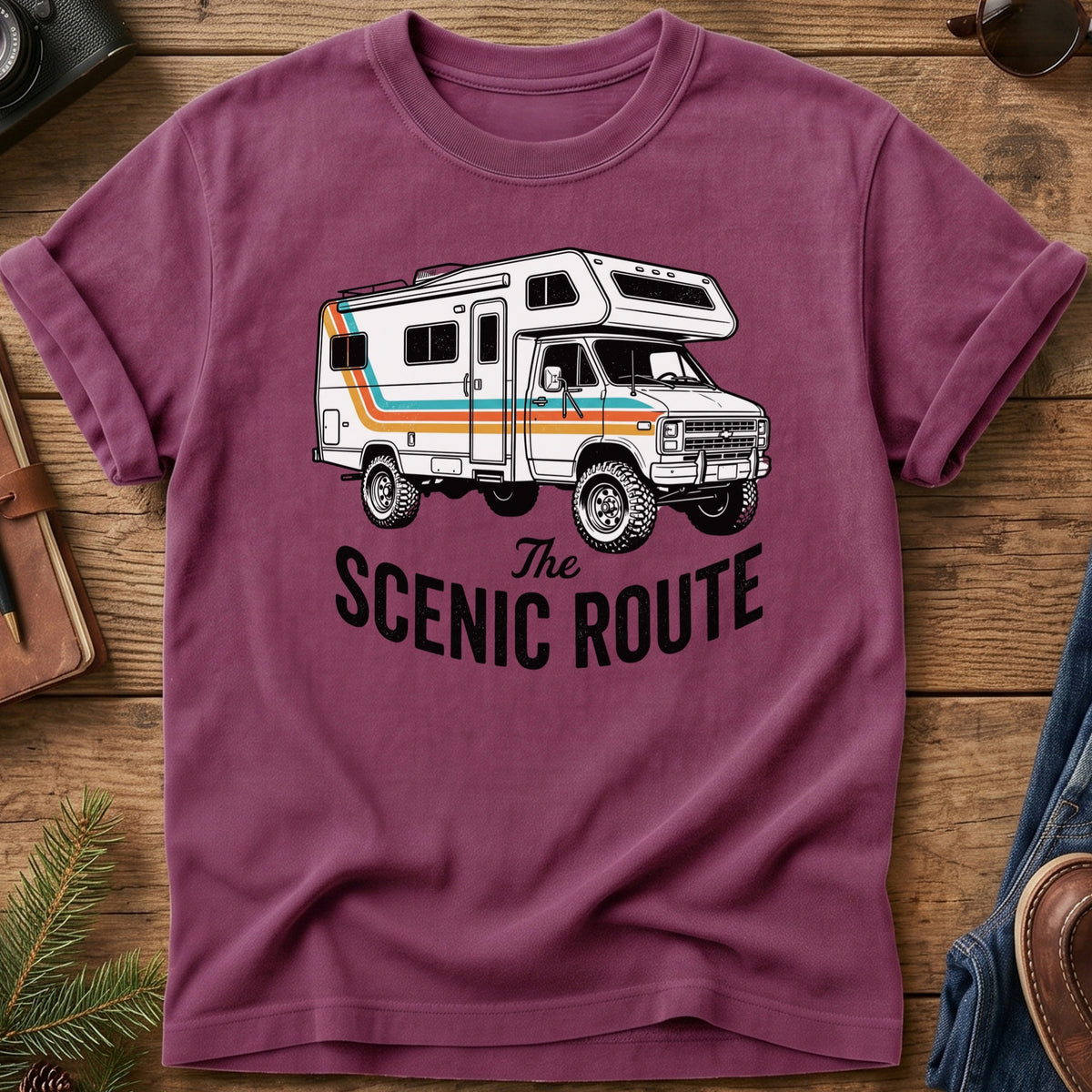 The Scenic Route Retro Camper Tee