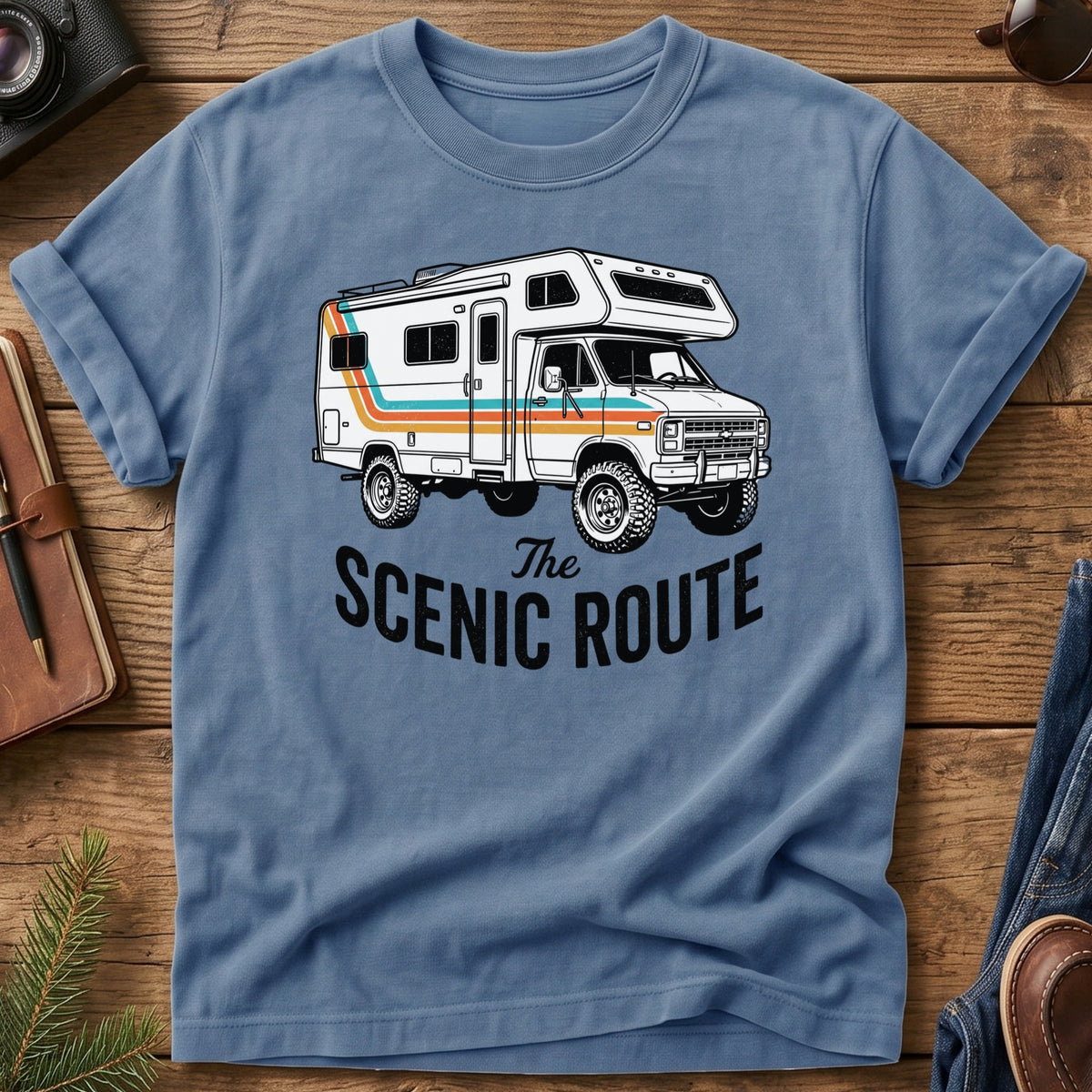 The Scenic Route Retro Camper Tee