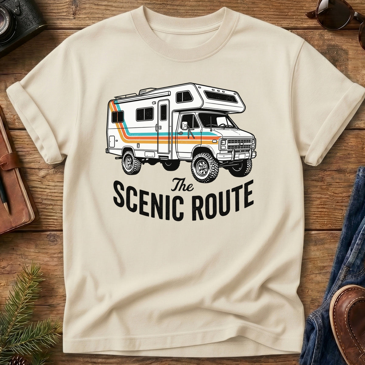 The Scenic Route Retro Camper Tee