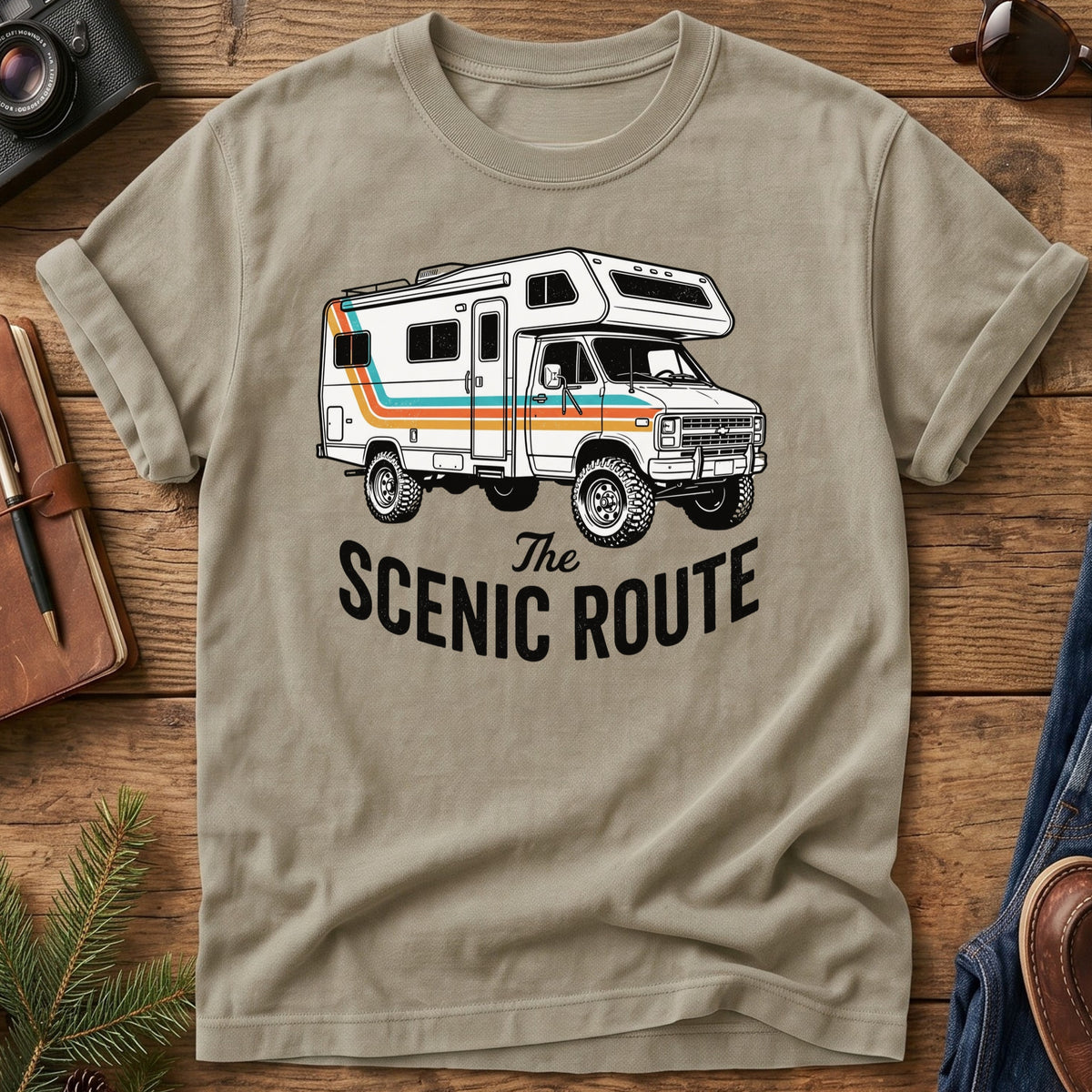 The Scenic Route Retro Camper Tee