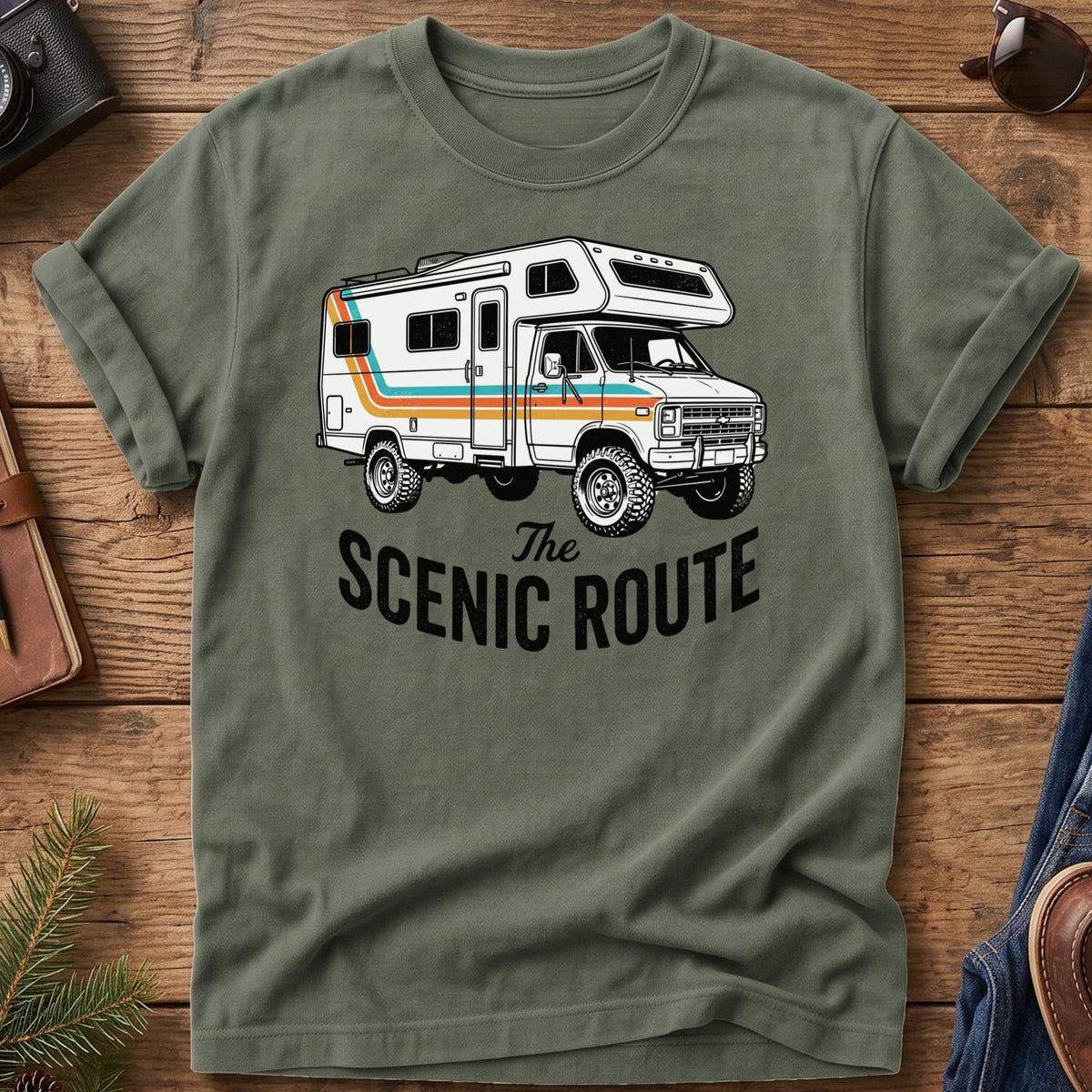 The Scenic Route Retro Camper Tee