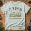 The Shed Hunter Tee – shed antler and wildflower graphic tee, product photo 1
