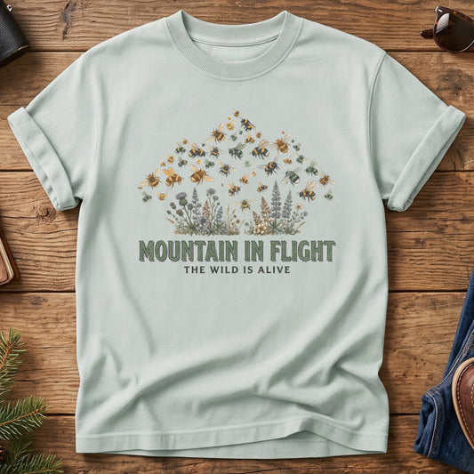 The Wild Is Alive Tee – mountain ridge and wildlife silhouette graphic tee, product photo 1