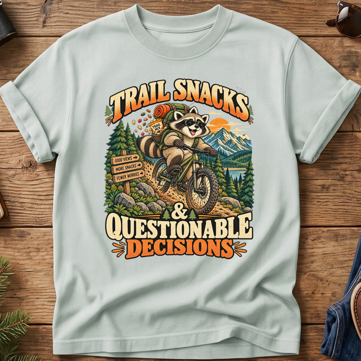 Trail Snacks Questionable Decisions Tee