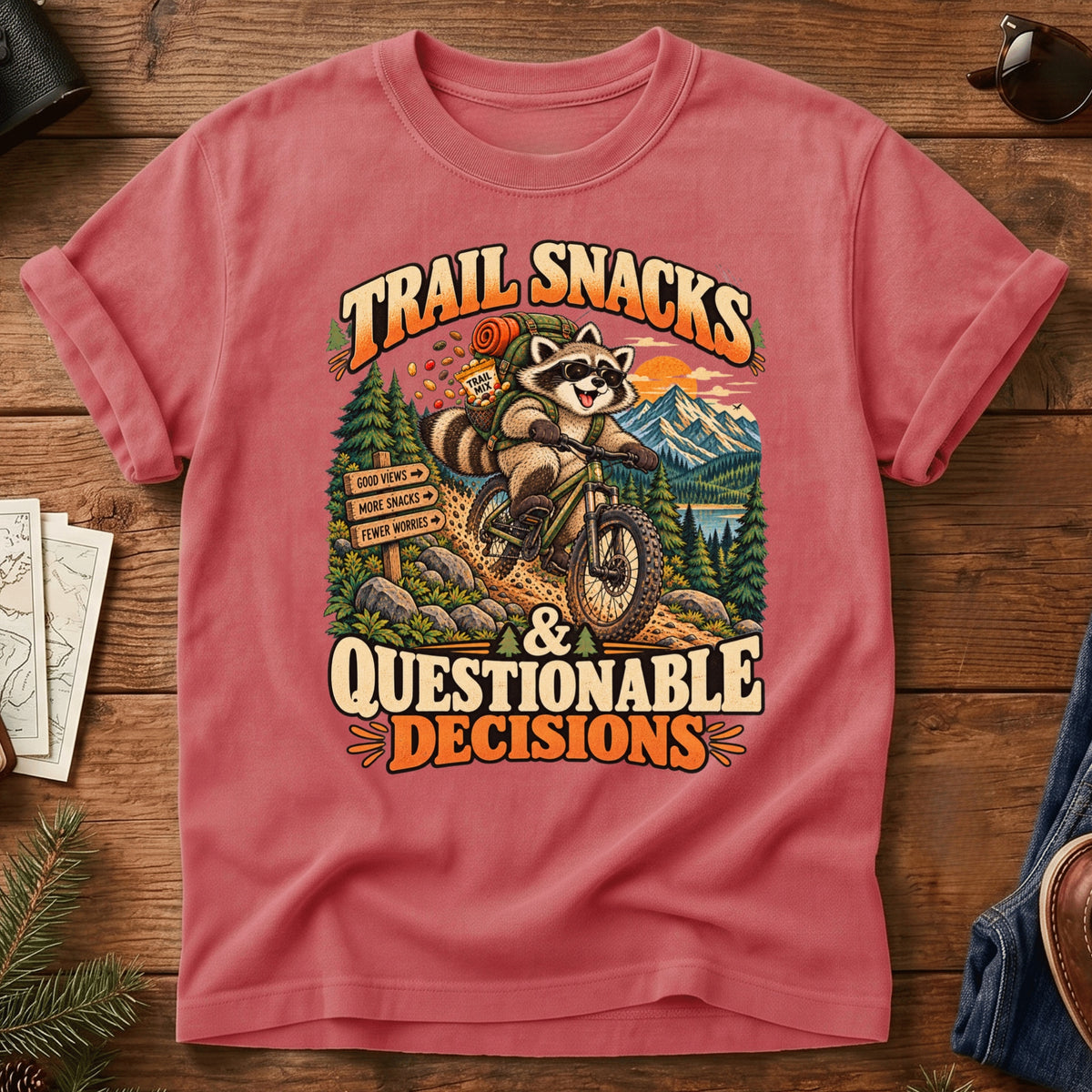 Trail Snacks Questionable Decisions Tee