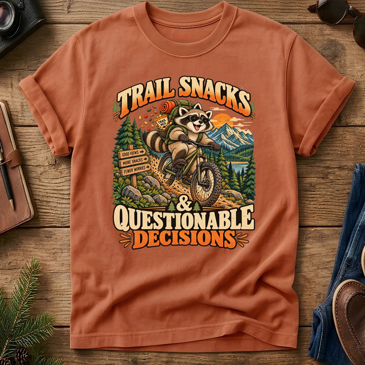 Trail Snacks Questionable Decisions Tee