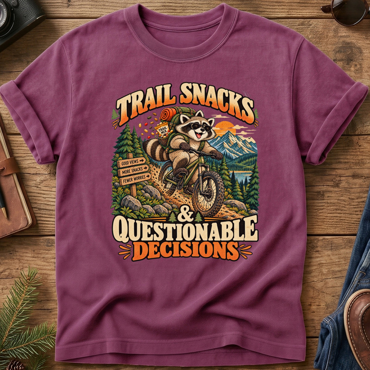 Trail Snacks Questionable Decisions Tee