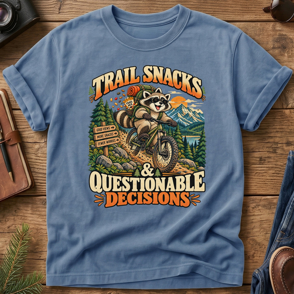 Trail Snacks Questionable Decisions Tee